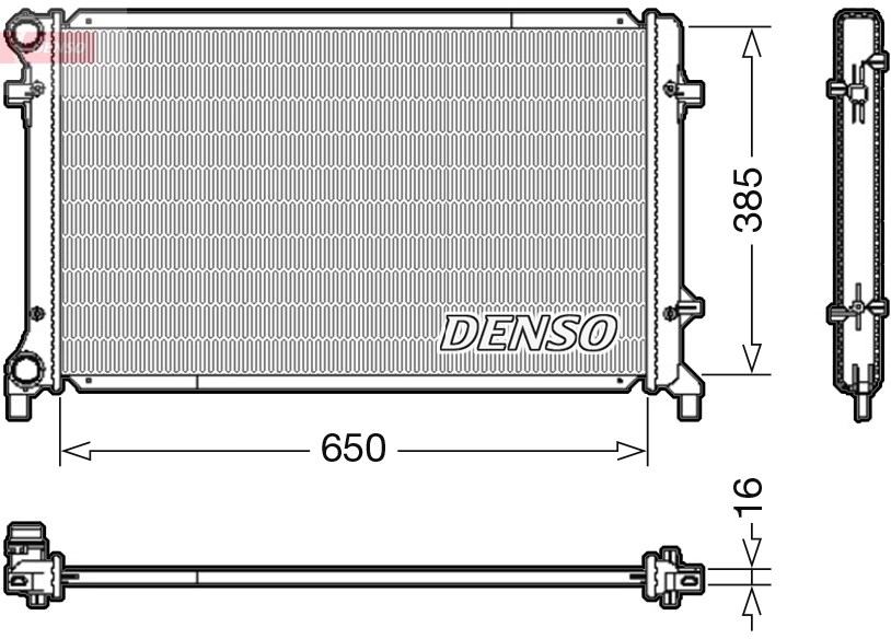 Motor Radyatoru Golf 5 Jetta 3 Passat Touran Caddy 3 A3 Altea Leon Toledo 3 Octavia 1,4 1,6 2,0 00>16 | DENSO DRM02014 | OEM 1K0121251BQ