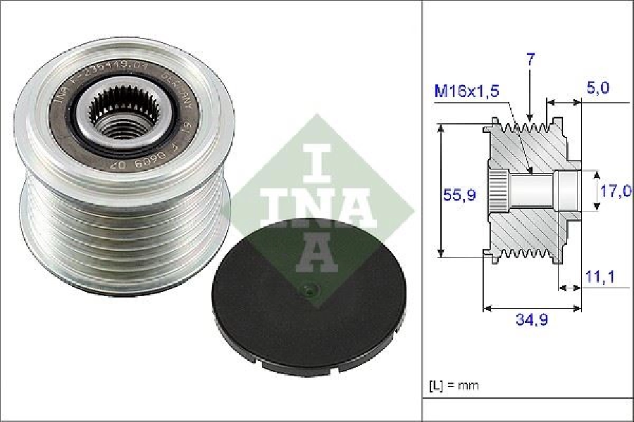 Alt Rulmanlı Kasnak Ina Transit V184 7 Kanal | OEM 535008310