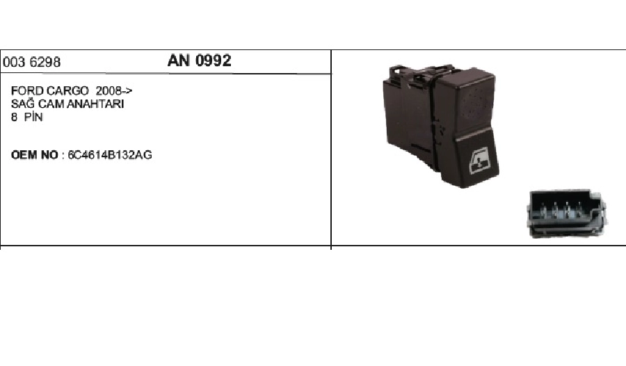 Cam Anahtarı Fordcargo Yeni Model Sol- 5311 AN5304 | OEM AN0992