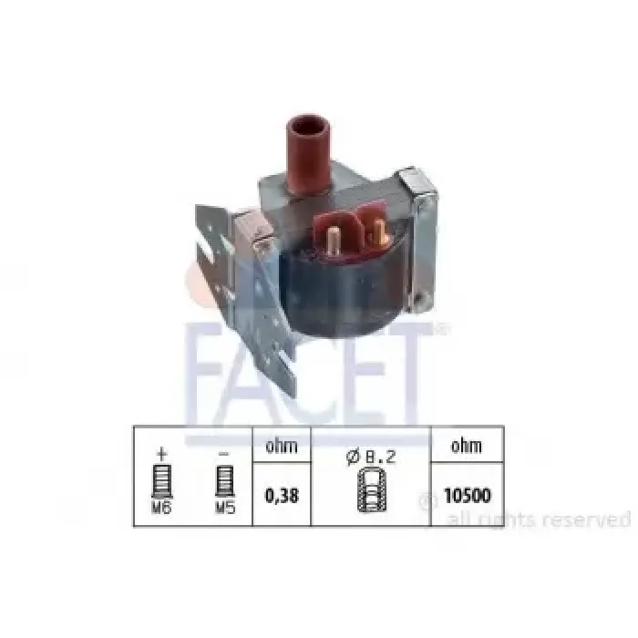 Atesleme Bobini 190 W201 89>93 C124 87>92 W124 85>92 W140 93>98 W126 85>91 W463 90>97 | FACET 9.6078 | OEM A0001586203