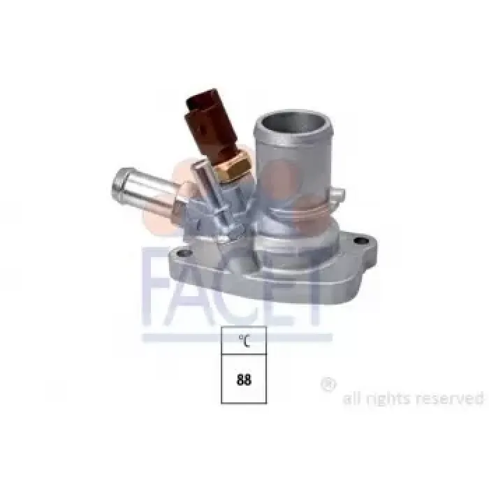 Termostat (Komple) / (88C) Albea Doblo Linea Punto Idea Bravo 500 1.4 Benzinli (Musurlu) | FACET 7.8672 | OEM 55202176