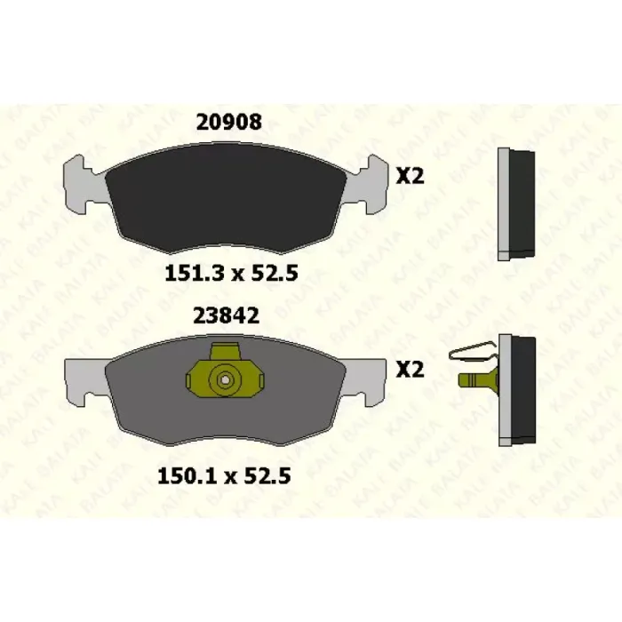 On Fren Balatasi Fiat Doblo 01>06 Fiat Albea Palio 96> Dacia Logan 06> | KALE B 23842 180 05 ANS | OEM GDB1588 0986495248 77362205 994870 9949125 9948870 9949125 77362180