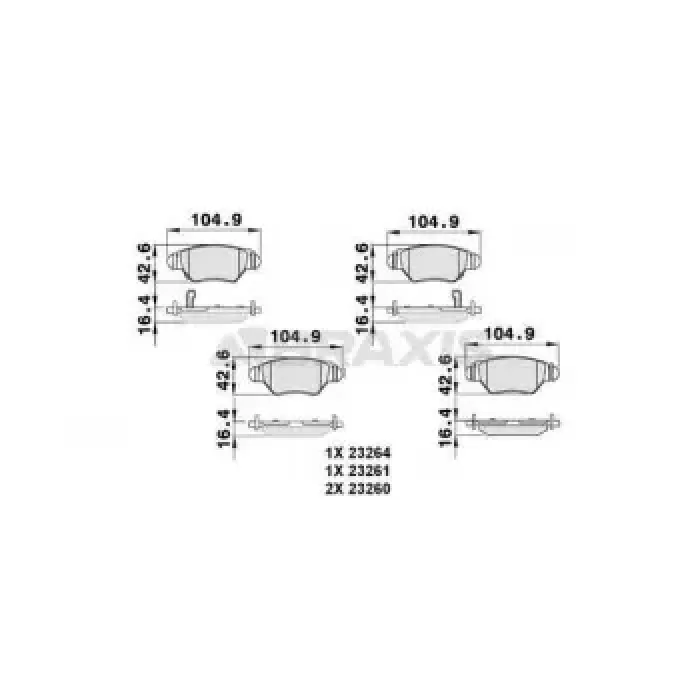 Arka Fren Balatasi (Diskli Frenler) Astra G Zafira A | BRAXIS AB0043 | OEM 1605093 9198598