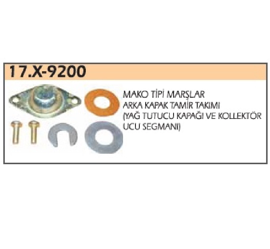 Arka Kapak Tamır Takımı (Yağ Tutucu Kapağı ve Kollektör Ucu Segmanı) Mako Tipi Marş | OEM 17.X-9200