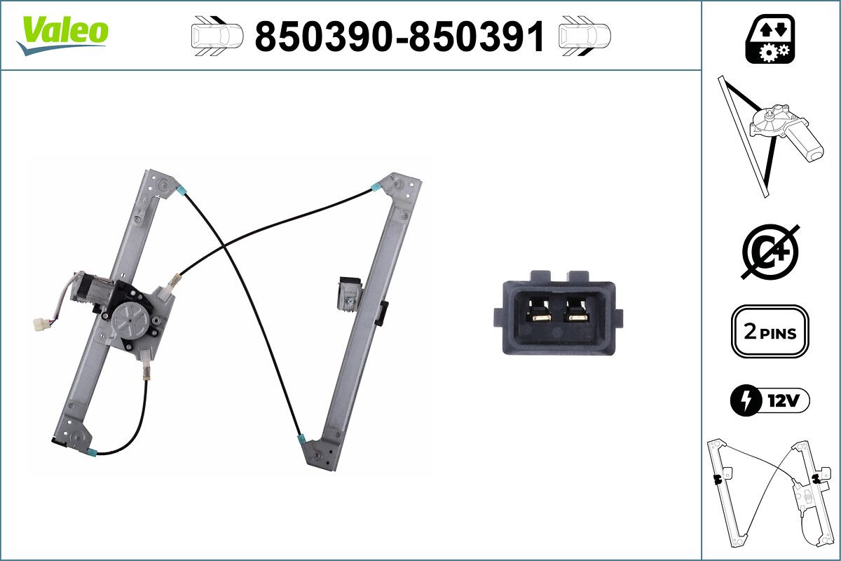 Cam Mekanizmasi (On) / (Sol) Seat | VALEO 850390 | OEM 6K4837401AA 6K4837401B 6K4837401P