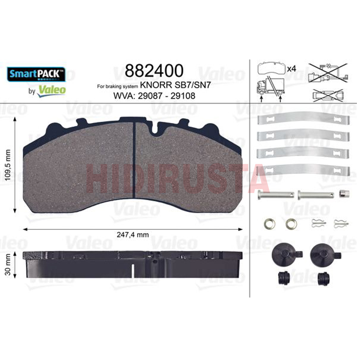 Fren Balatası Mbenz, MAN, Scania, DAF, Iveco (29087-29278) | OEM A9304200120