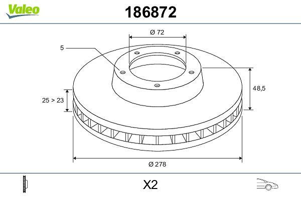 On Fren Aynasi Havali Mazda 5 05>MAZDA 3 03>10 277×5 | VALEO 186872 | OEM BP4Y3325XA BP4Y3325XA BP4Y3325XB BP4Y3325XC BP4Y3325XB BP4Y3325XC