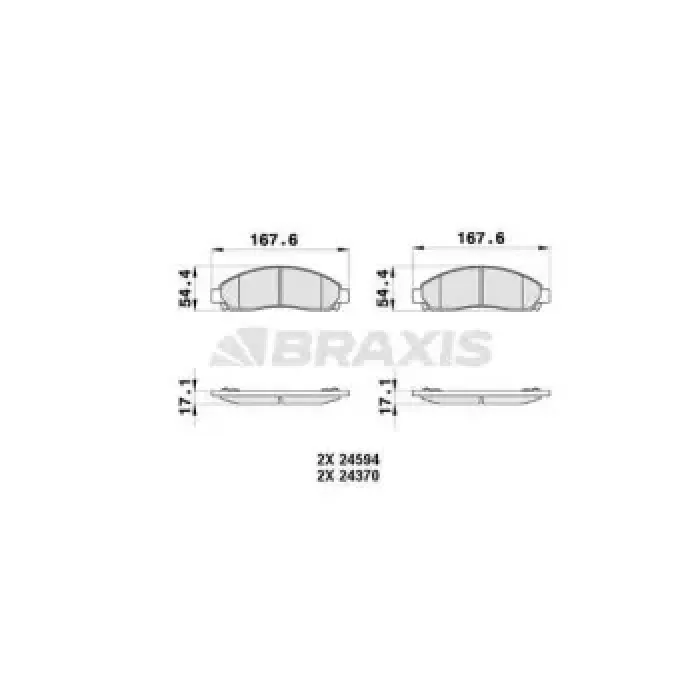 On Fren Disk Balatasi Isuzu D-Max 4×2 4×4 04>10 | BRAXIS AB0377 | OEM 8980511170 8980511170 8973682510 5878322600 8973682510 5878322600