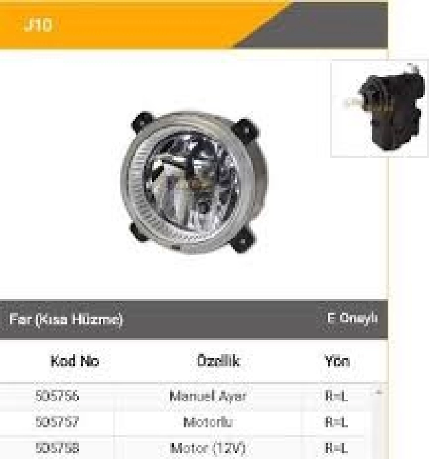 F Cargo (2008….) Kısa Hüzme Motorlu | OEM 505757