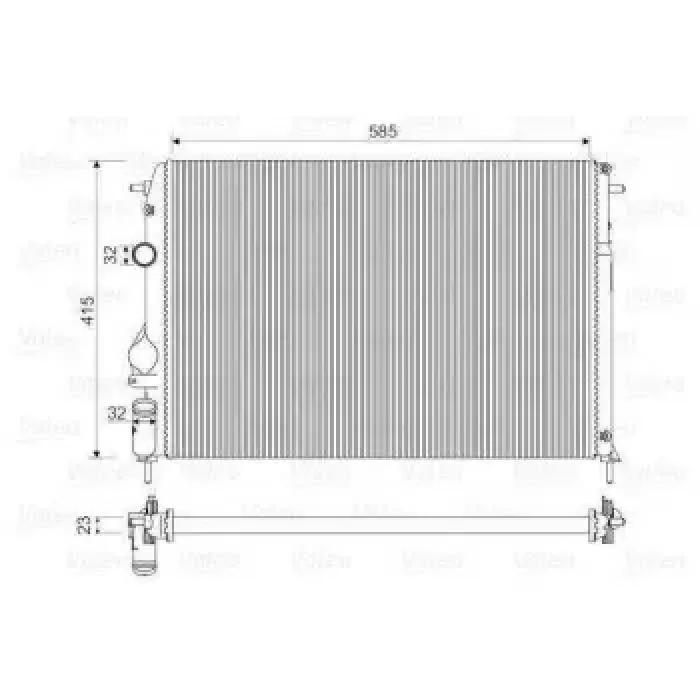 Motor Radyatoru Megane 1,4 / 1,8 / 2,0 Mekanik Klimali (585X414,5X23) | VALEO 732866 | OEM 8200189286 8200189286 7711135327 7711135327