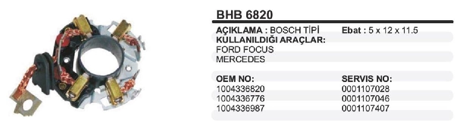 Marş Kömür Yuvası - Ford Focus Mercedes | OEM BHB6820
