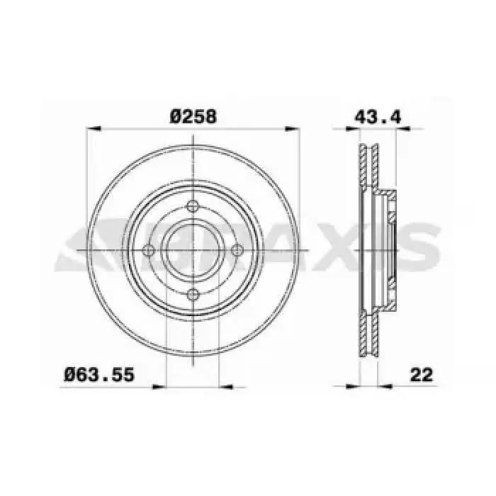 On Fren Disk Aynasi Focus I 98>04 Fiesta V 00>08 Fusion 02>12 Ford Ka 1,6 03>08 Mazda II 1,2 / 1,4 / 1,6 03> | BRAXIS AE0004 | OEM TAM T1125 FCS 98AX 1125 B1F T1125