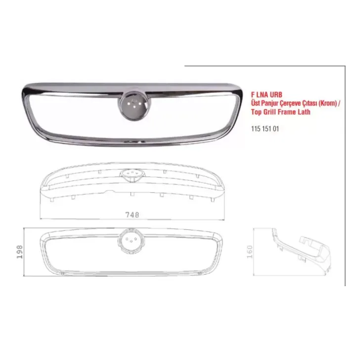 On Panjur Cercevesi (Krom) Linea Urban 07> | ESER 11515101 | OEM 735464268 735547955 735458387 735492407 735578615