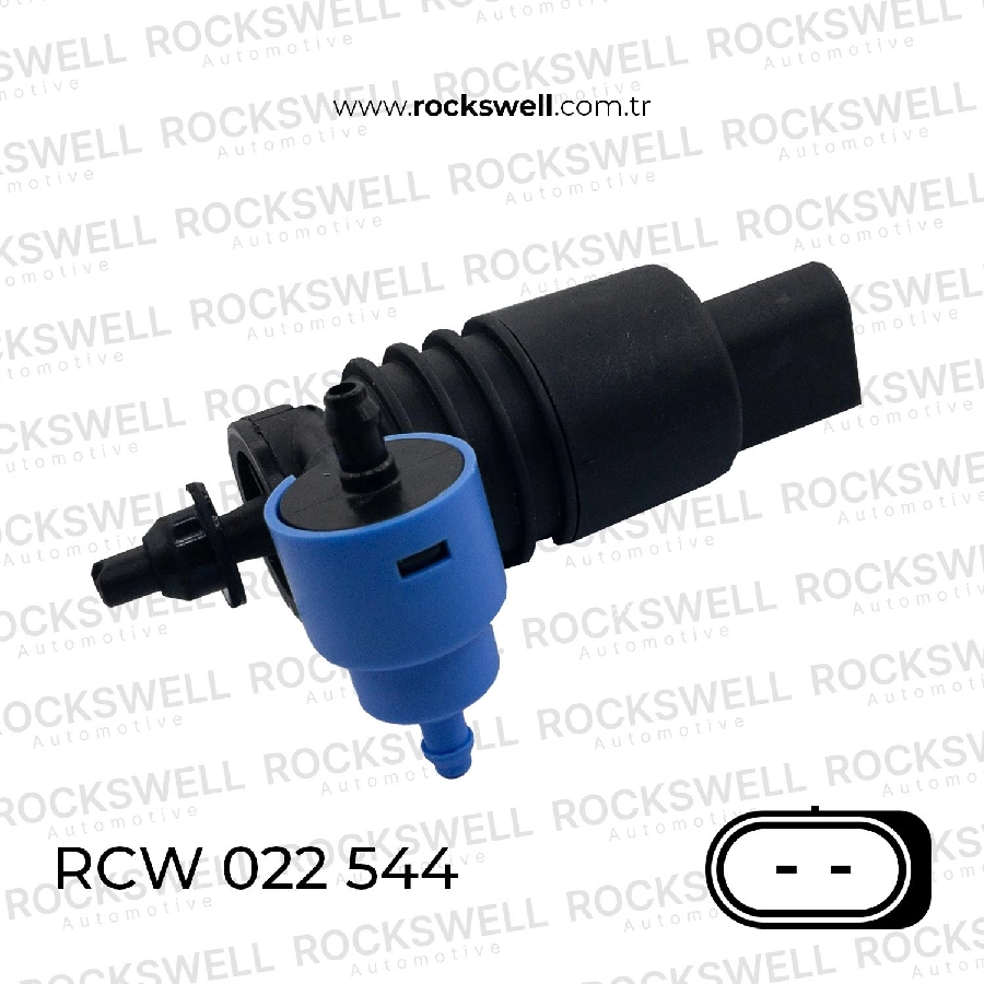 Cam Yıkama Pompası 12 Volt (Çift Çıkış) Volskwagen, Seat, Mercedes, BMW 1J6955651 - 1T0955651A | OEM RCW022544
