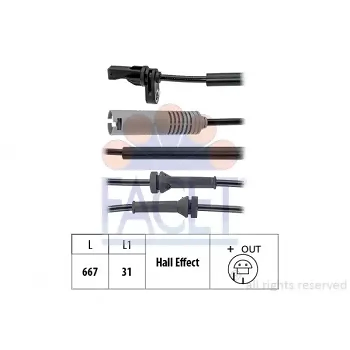 ABS Sensoru On BMW E87 E81 E90 E92 E93 | FACET 21.0076 | OEM 34526762465