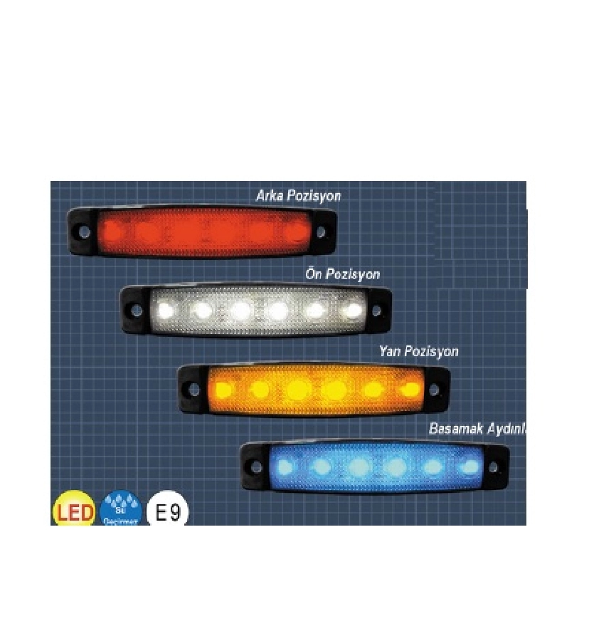 Side Marker Basamak Aydınlatma Sarı 6LED 24V | OEM 004S24