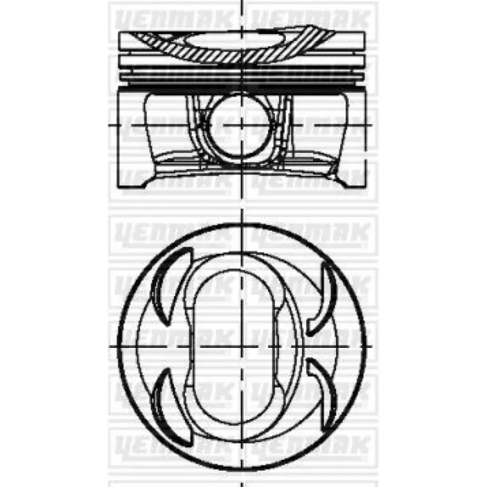 Piston+Segman (76,51mm Std) Golf V / VI / Plus Alhamra Beetle (Touran 1,4TSI / FSI) Eos Jetta III / IV Passat Scirocco Sharan Tiguan 1,4TSI (140 / 150 / 160 / 170 Ps) Blg Bmy Bwk Cava Cavb Cavc Cavd Ctha Cthd 05>> | YENMAK 31-04297-000 | OEM