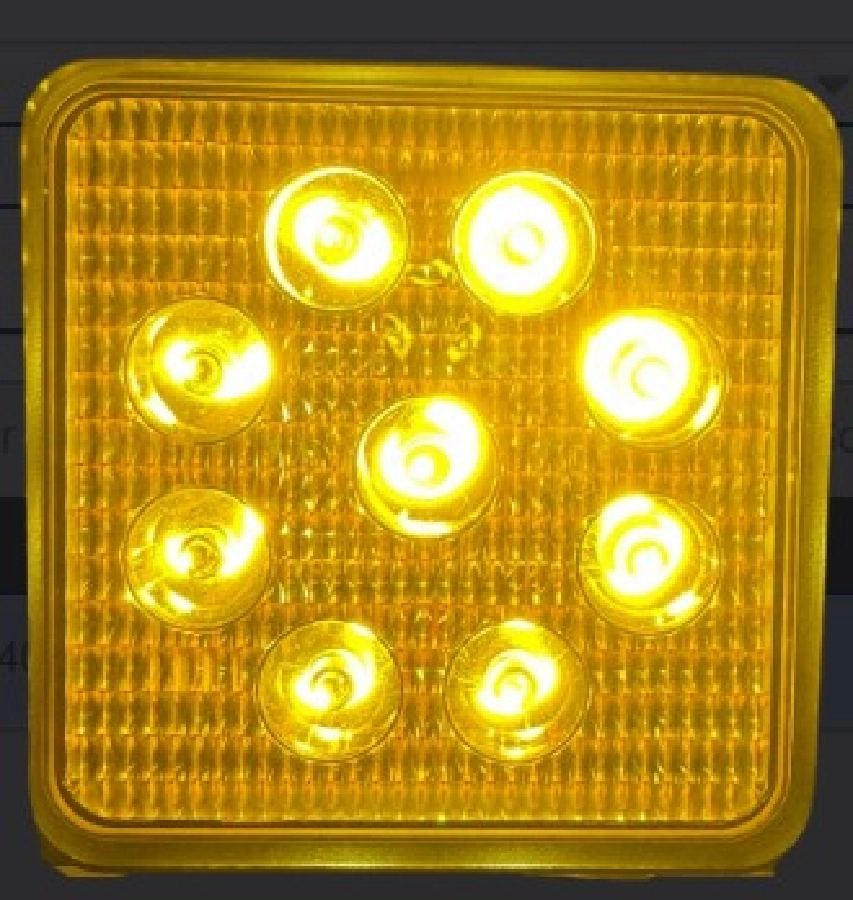 Çalışma Lambası Kare 9 LED *** Sarı Işık *** | OEM 44003