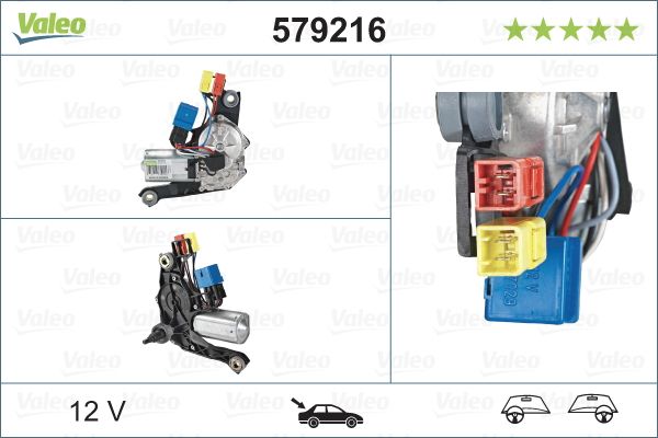 Silecek Motoru Arka P306 YM 00> | VALEO 579216 | OEM 6405G6 6405G6 6405H0 6405H0