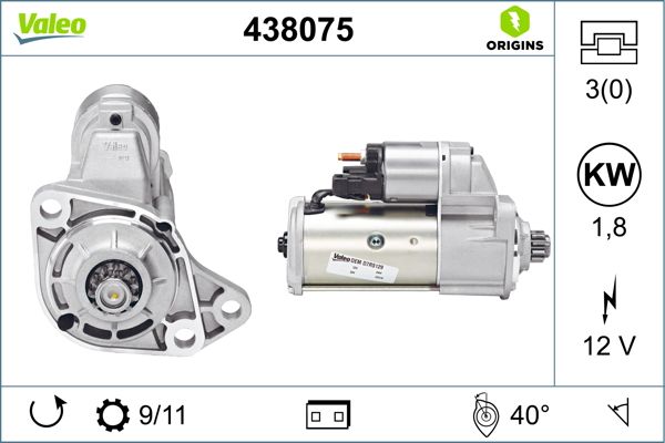 Mars Motoru 12V 11 Dis Cordoba Ibiza Octavia Bora Caddy Golf Jetta Passat Polo 1,9TDI | VALEO 438075 | OEM 020911023PX