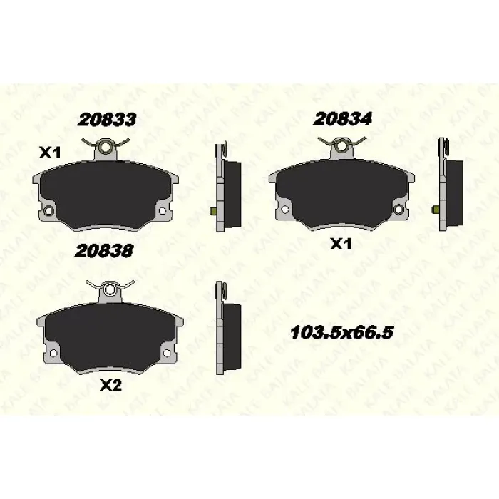 On Fren Balatasi Tempra Tipo Uno Punto 1,4 / 1,6 / 1,8 / 2,0 | KALE B 20833 171 25 ANS | OEM 5892735