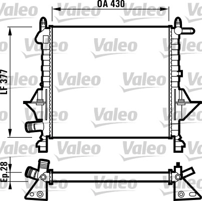 Motor Radyatoru Twingo (96>) / (430X377X28) | VALEO 732051 | OEM 7701045212 7701045212 7701499800 7701499800