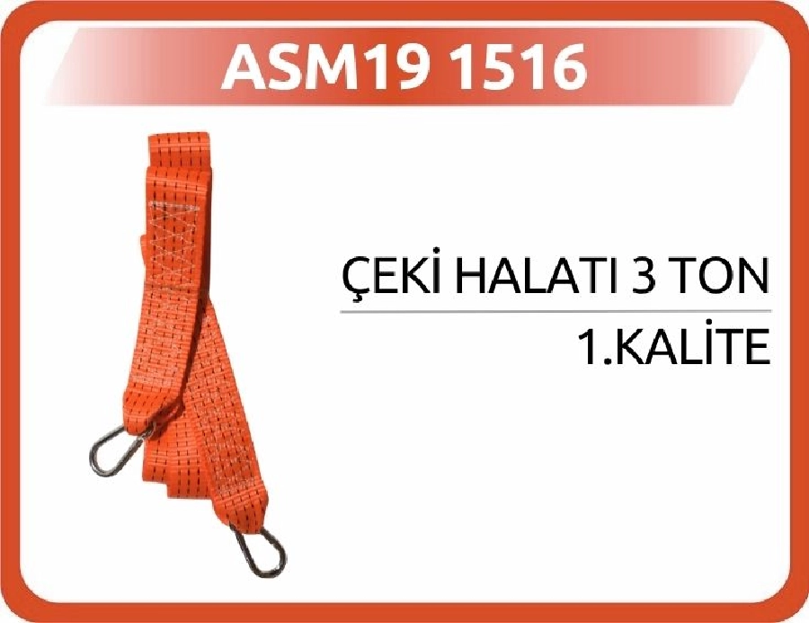 Çeki Halatı 3 Ton 3 Metre 1. Kalite | OEM ASM191516