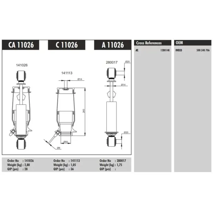 Kabin Korugu (Arka) - Iveco / Stralis - Rr 190S31/260S40/440S40 At,As | CONNECT CA 11026 | OEM 500340706 500357352