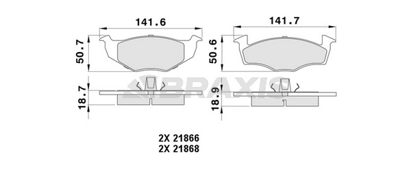 On Fren Balatasi Golf 3 96>98 Cordoba Ibiza Toledo 93>99 | BRAXIS AA0316 | OEM 1H0698151A