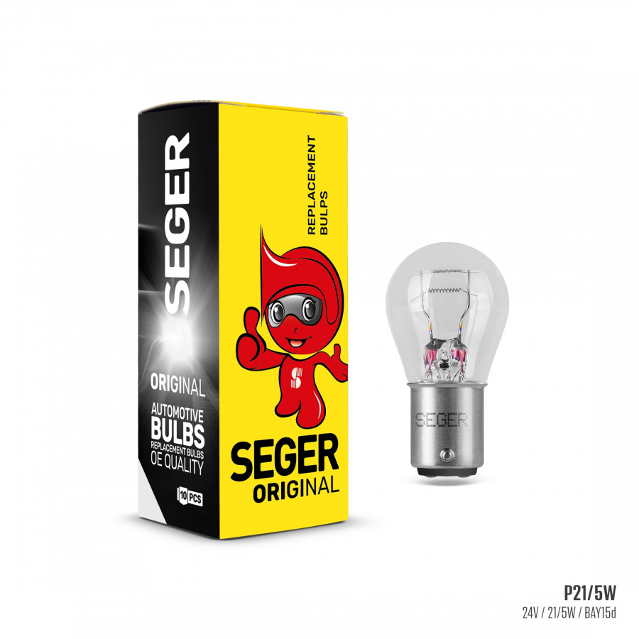 Halojen Ampul P21/5W 24V 21/5W BAY15D Std. Repl. | SEGER 208710
