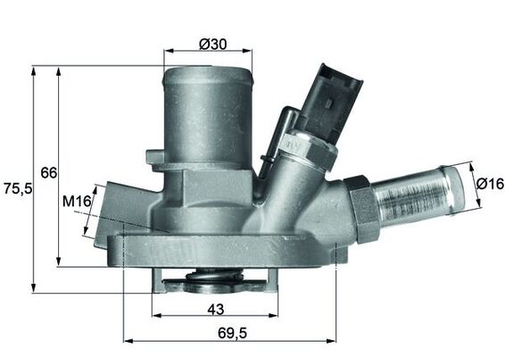 Termostat Linea 1,4 Grande Punto 07> | MAHLE TI14780 | OEM 55208964