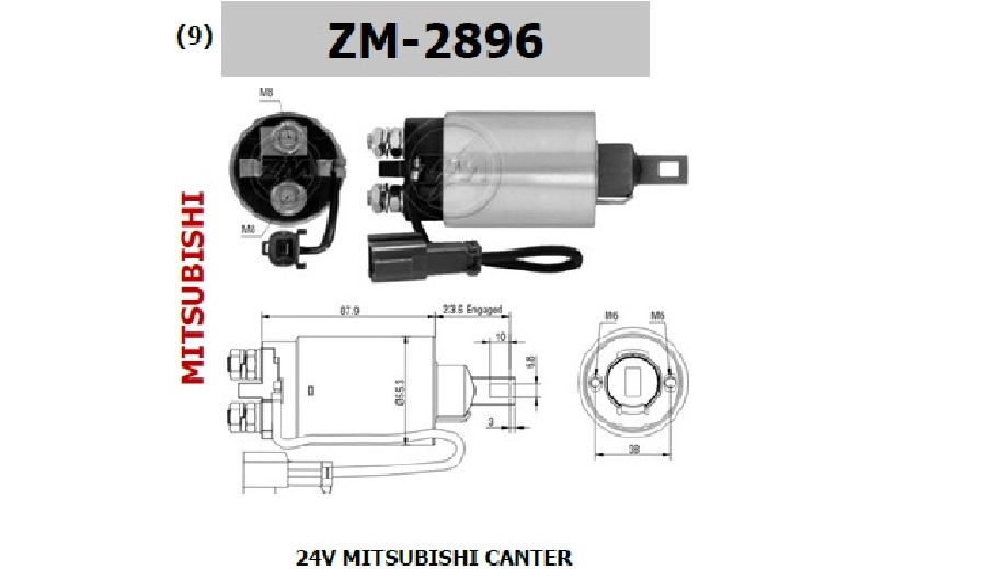 Marş Otom. 24V Mitsubishi Canter Y Model 659 | OEM ZM-2896