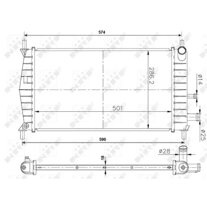 Motor Su Radyatoru Fiesta 4 96>02 Mazda 121 3 1,0 / 1,3 Klimasiz | NRF 50131A | OEM XS6H-8005-DA 96FB-8005-AC 1001855 1098808