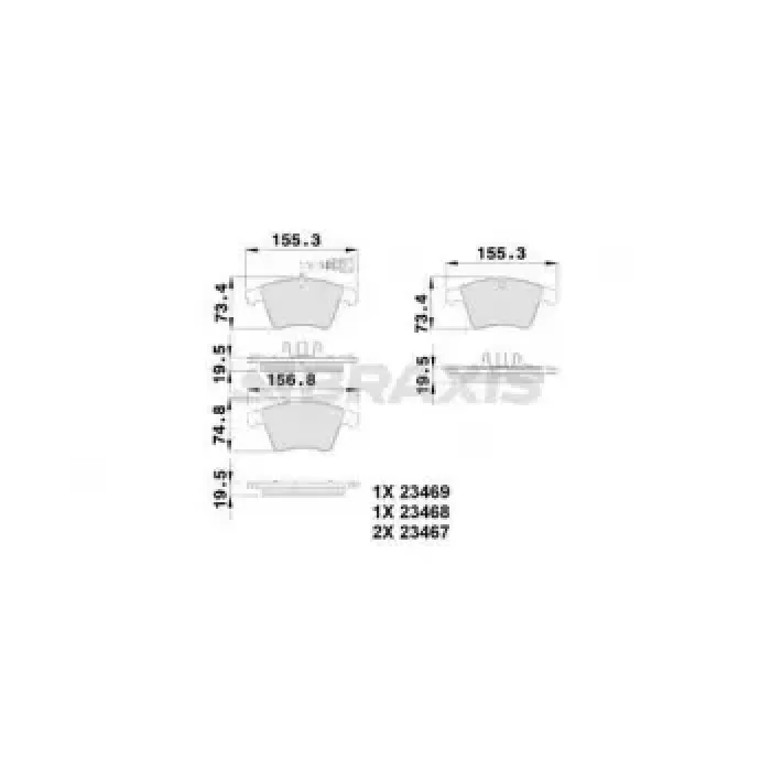 On Fren Balatasi Transporter T5 T6 T7 16 Jant (Fisli) 03>19 | BRAXIS AB0099 | OEM 7H0698151 7H0698151D