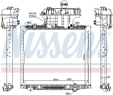 Motor Su Radyatoru MAN TGA 18.430 D2066 04> TGA 18.410 D2866 00> (Cerceveli) / (Mt) Alcak Kabin | NISSENS 62875 | OEM 81061016518 81061016510