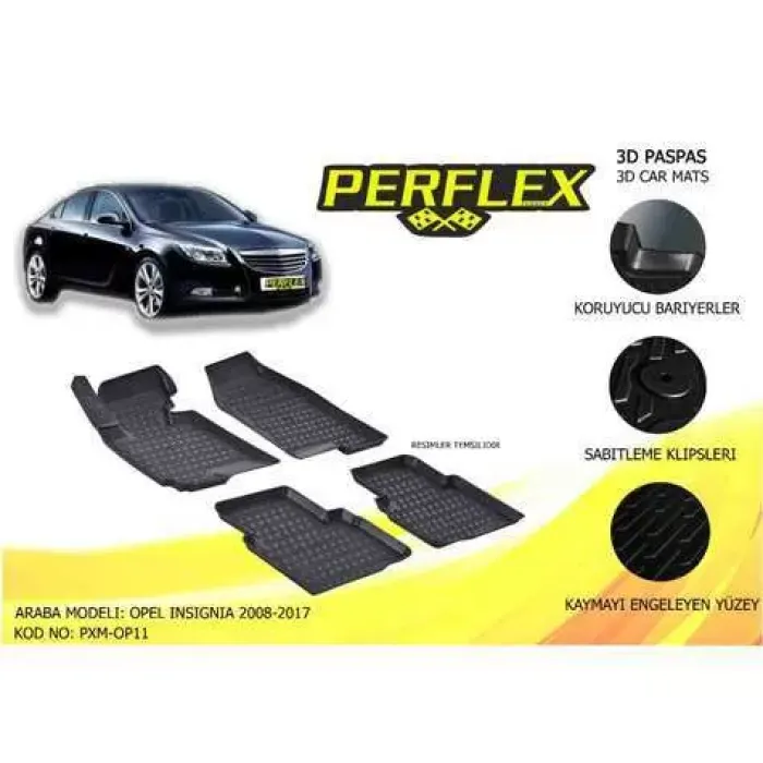 Paspas 3D Havuzlu 10-Mat Insignia 2008-2017 | PERFLEX PXM-OP11