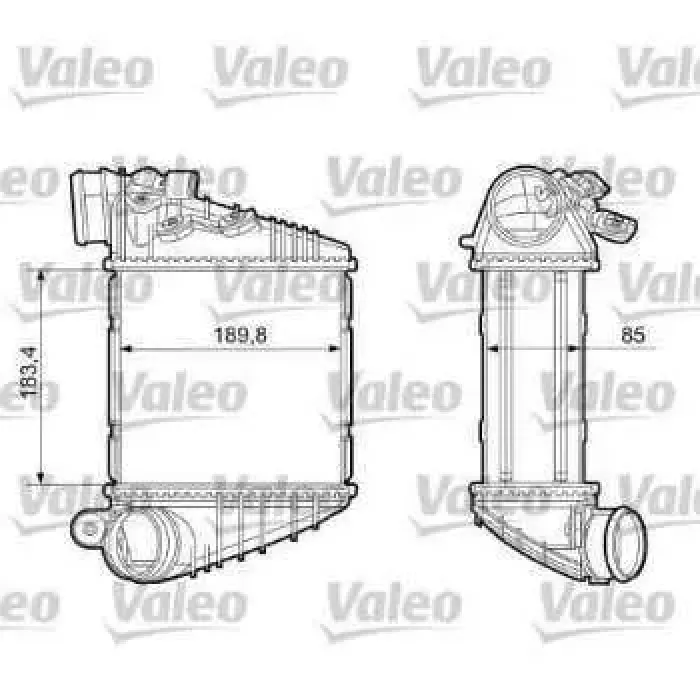 Turbo Radyatoru Golf IV Bora 1,8T 1,9TDI 98>05 A3 1,8T 1,9TDI 96>03 Octavia 1,8T 1,9TDI 96>10 Leon 1,8T 1,9TDI 99>06 | VALEO 817205 | OEM 1J0145805B 1J0145805B 1J0145805D 1J0145805H 1J0145805D 1J0145805H