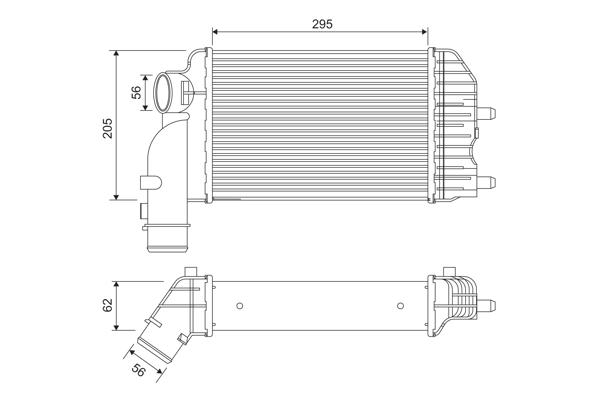Turbo Intercooler Radyator Ducato 2,5 2,8TD / 2,8JTD (94 06) Boxer Jumper 2,5T 8V 1,9TD 2,8TD 2,8HDI Olcu: (295×205×62) | VALEO 817632 | OEM 0384E4
