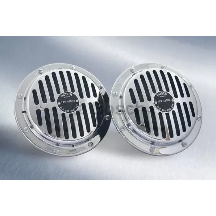 Yuksek Ses Superton Buyuk Kafa Nikelaj Korna 12V 325/400 Hz 110 Db | BOSCH 0986AH0203 | OEM 0986AH0203