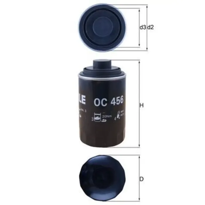 Yag Filtresi Passat CC Jetta III / IV Golf V / VI Amarok Beetle Yeti Superb Octavia Toledo III A3 A4 A6 A8 Q3 Q5 Tiguan Sharan Scirocco 1,8 / 2,0TSI TFSI>04 | MAHLE OC456 | OEM 06J115561B 06J115561B 06J115403J 06J115403Q 06J115403J 06J115403Q