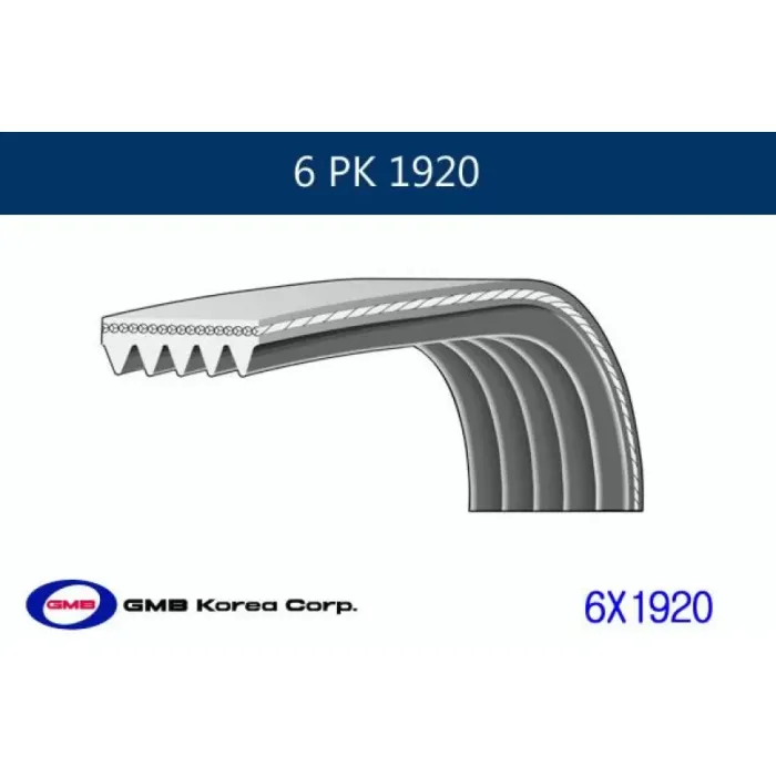 Kanalli Kayis Renault 3.0DCI Opel Vectra 3.0CDTI 24V Focus 1.6 Bnz. Audi Chevrolet Ford Toyota | GMB GPK 6PK1920 | OEM 53430443 53430443 7701052770 7701055086 7701052770 7701055086