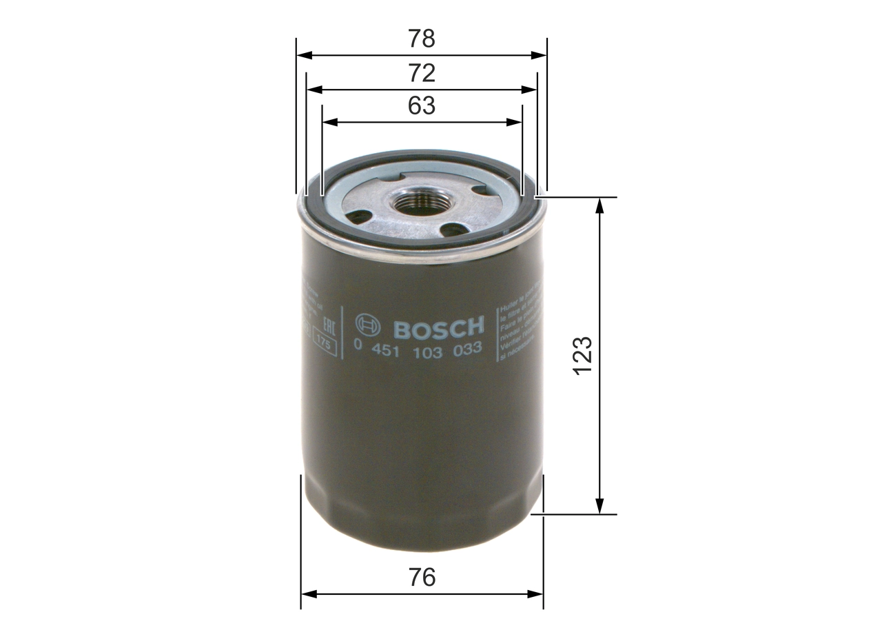 Yag Filtresi Caddy Golf Jetta Passat Polo Bora T5 LT28 35 LT40 55 Ibiza Leon Toledo Octavia | BOSCH 0451103033 | OEM 035115561A 035115561A 035115561G 037115561B 035115561G 037115561B