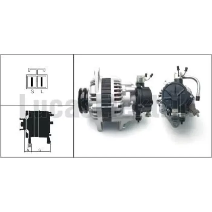 Alternator 14V 75A Mitsubishi L 200 2 2.5D,L3002.5D,L400 2.5 Td | LUCAS LEA1074 | OEM A2TN1199AT