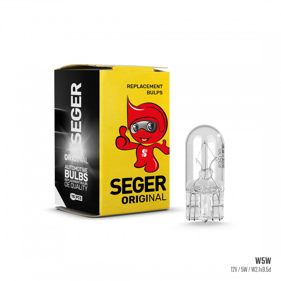 Halojen Ampul W5W 12V 5W W2.1X9.5D Std. Repl. | SEGER 209526