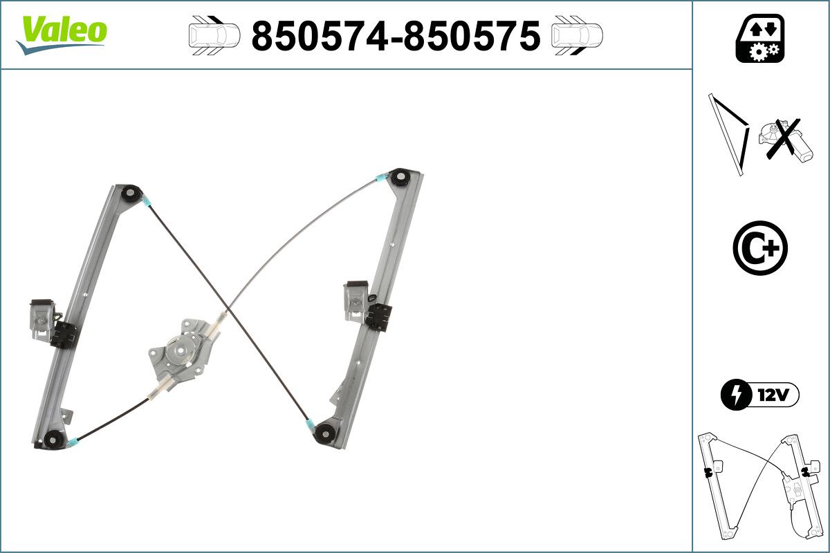 Cam Mekanizmasi Elektrikli On Sol Passat 1,8 / 1,9 / 2,0 97>05 | VALEO 850574 | OEM 3B1837461