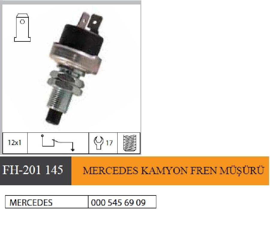 Mercedes Kamyon Fren Müşürü 0005456909 2D0945515 19012001 477945515 | OEM FH-201145