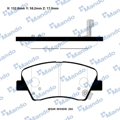 On Fren Balatasi Hyundai Accent Blue 2011> / Kia Rio 2011> | MANDO RMPH46NS | OEM 581011RA00