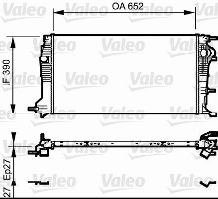 Motor Radyatoru Megane III 1,9DCI / 2,0 Olcu: 390×652*27 | VALEO 735182 | OEM 214100016R