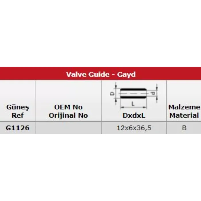 Subap Gaydi (In 4 Ex 4) A3 Passat 1,6 8V (Alz) | GUNES G1126