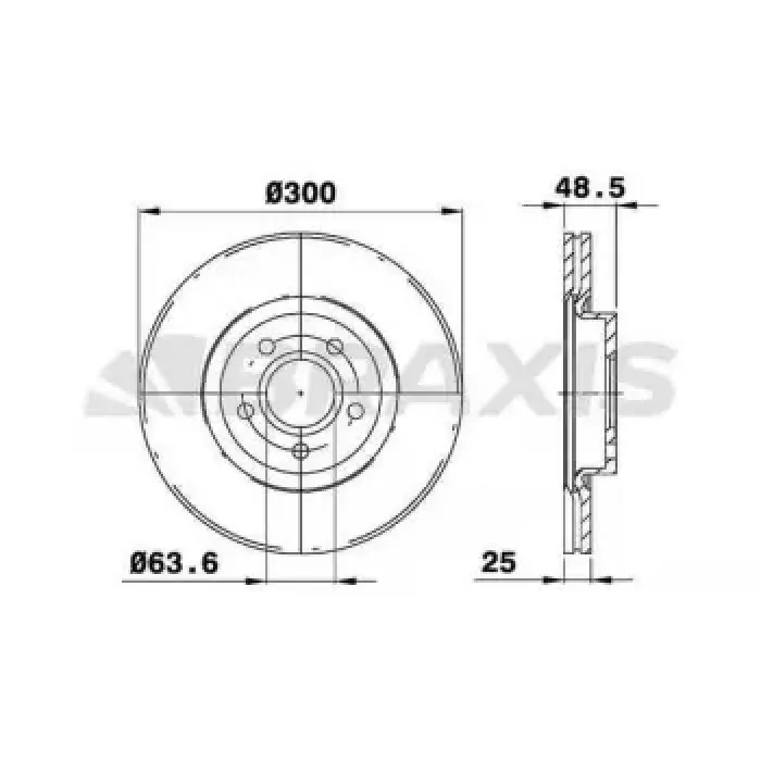 On Fren Disk Aynasi Focus II 04 /> Focus II C Max 03>07 C Max 07 /> 1,6ECO / 1,6TDCI / 2,0TDCI / 2,0 16V Kuga 2,5 / 2,0TDCI 10>13 Volvo C30 C70 II S40 II V50 04> Olcu: (300 * 25) | BRAXIS AE0042 | OEM 7M51 1125 BB DV61 1125 EA